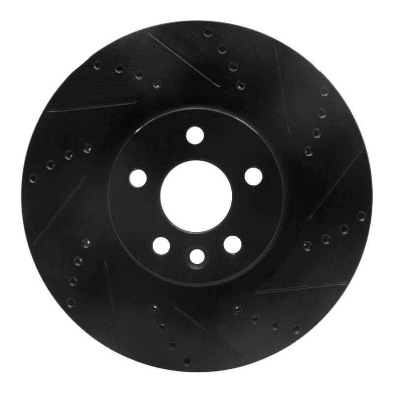 R1 Concepts — R1 Concepts Brake Rotor Drilled and Slotted Black