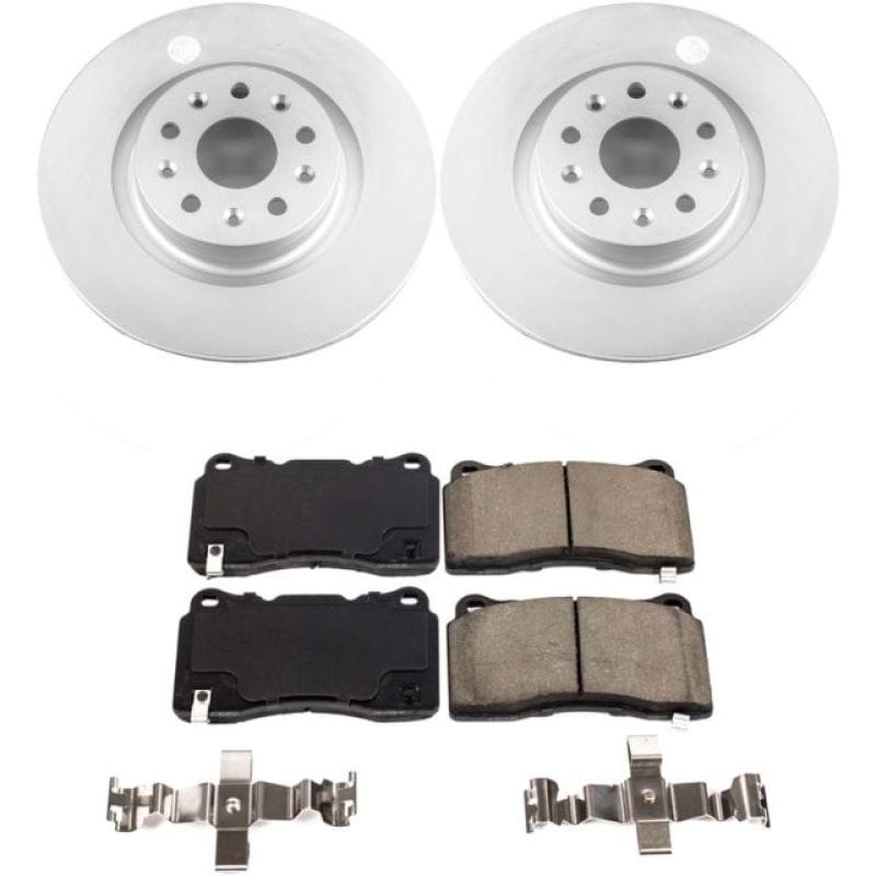 PowerStop — Genuine Geomet Coated Rotor and Low-Dust Ceramic Brake Pad Kit