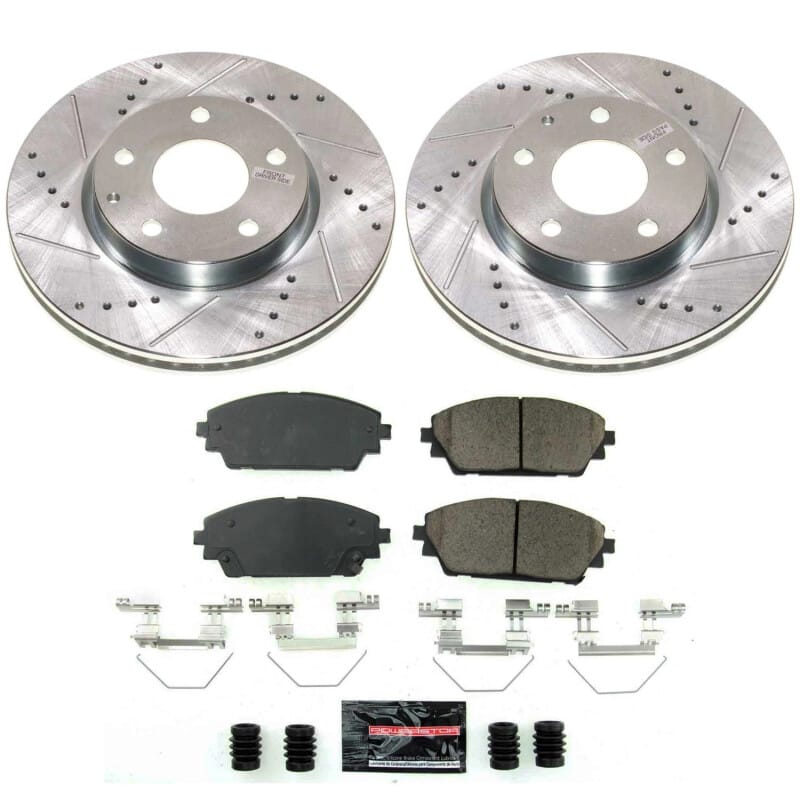 PowerStop — Z23 Daily Driver Carbon-Fiber Ceramic Brake Pad and Drilled & Slotted Rotor Kit