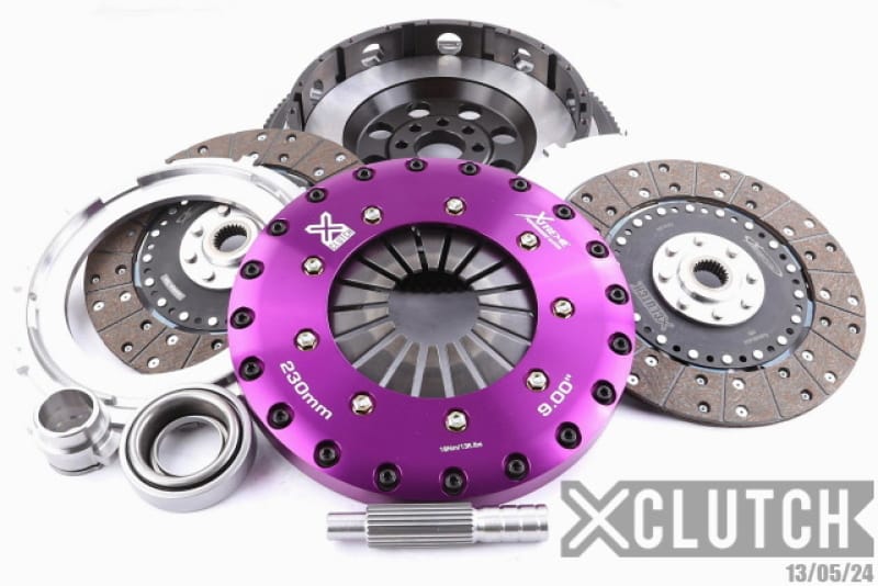 XCLUTCH — Clutch Kit Inc Chromoly Flywheel; 9" Twin Solid Organic Clutch Discs