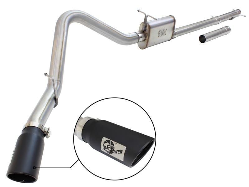 aFe — MACH Force-Xp 3 IN to 3-1/2 IN 409 Stainless Steel Cat-Back Exhaust w/ Black T
