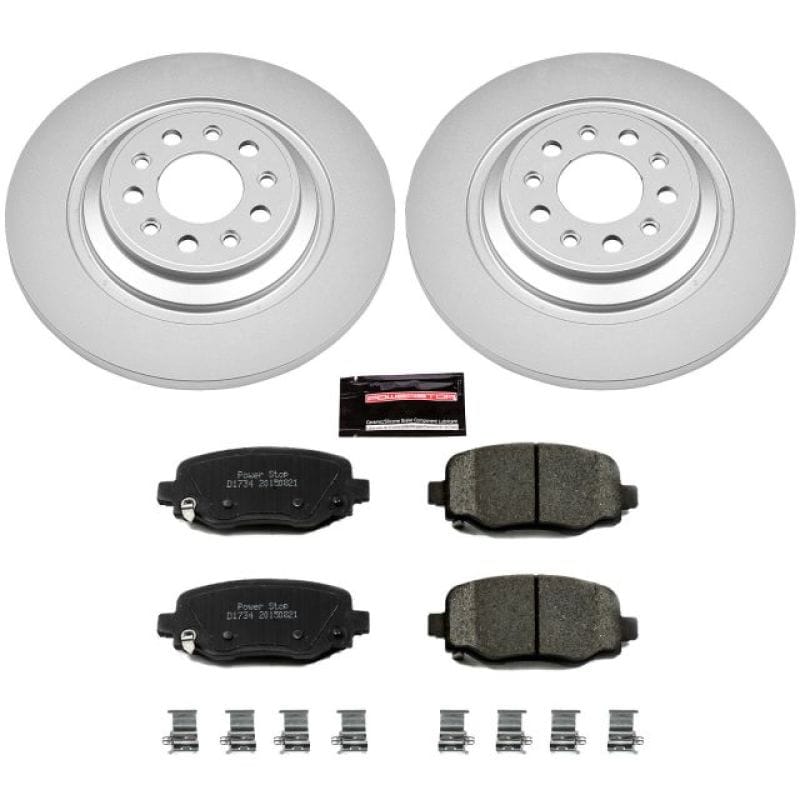 PowerStop — Genuine Geomet Coated Rotor and Low-Dust Ceramic Brake Pad Kit