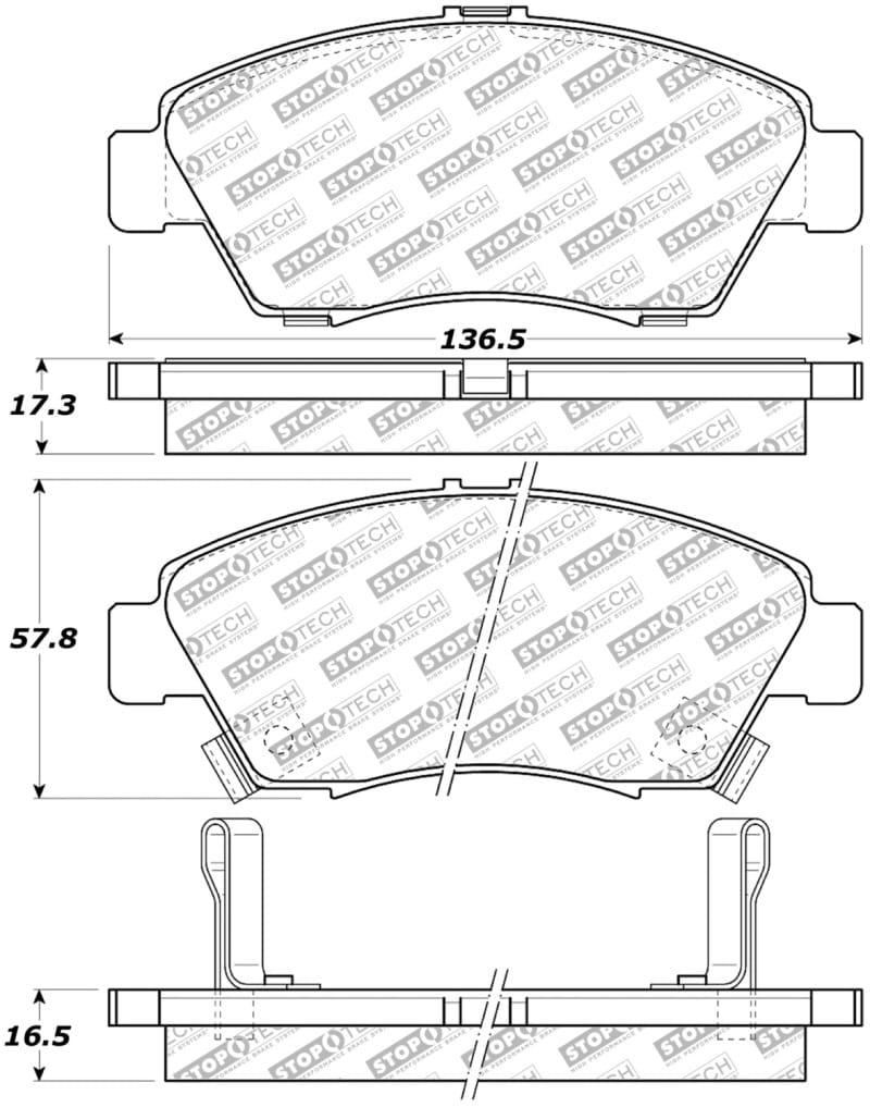 Stoptech — StopTech Street Select Brake Pads with Hardware