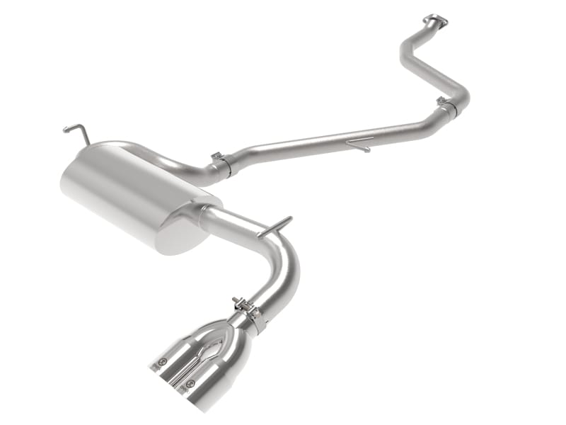 aFe — Takeda 2 IN to 2-1/2 IN 304 Stainless Steel Cat-Back Exhaust System w/Polish T
