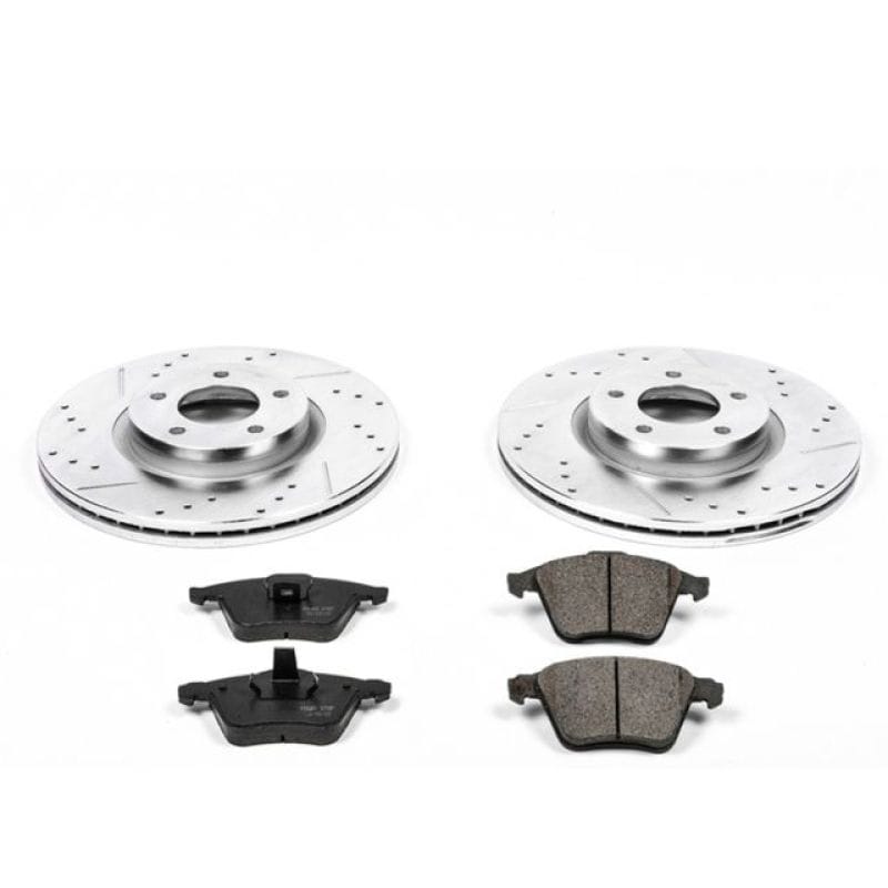 PowerStop — Z23 Daily Driver Carbon-Fiber Ceramic Brake Pad and Drilled & Slotted Rotor Kit