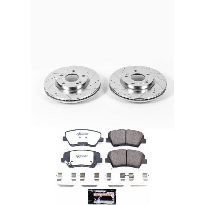 PowerStop — Z26 Street Performance Ceramic Brake Pad and Drilled & Slotted Rotor Kit