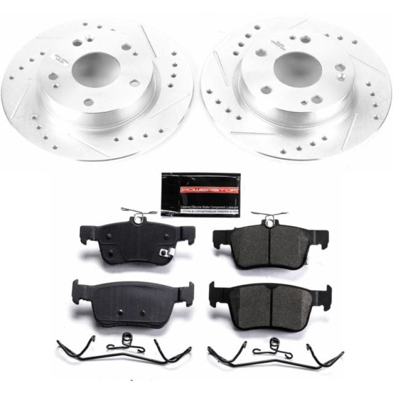 PowerStop — Z23 Daily Driver Carbon-Fiber Ceramic Brake Pad and Drilled & Slotted Rotor Kit