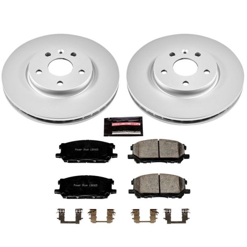 PowerStop — Genuine Geomet Coated Rotor and Low-Dust Ceramic Brake Pad Kit