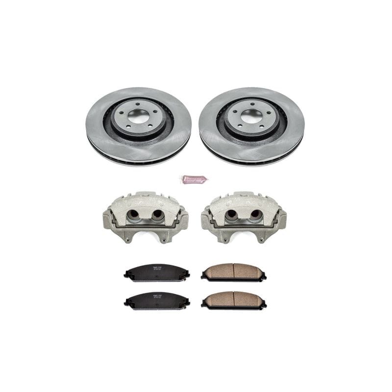 PowerStop — OE Stock Replacement Low-Dust Ceramic Brake Pad, Rotor and Caliper Kit