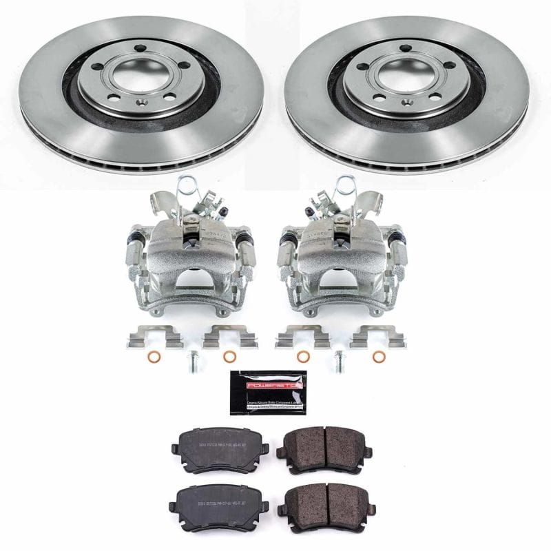 PowerStop — OE Stock Replacement Low-Dust Ceramic Brake Pad, Rotor and Caliper Kit