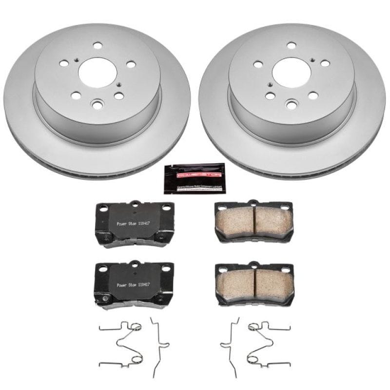 PowerStop — Genuine Geomet Coated Rotor and Low-Dust Ceramic Brake Pad Kit