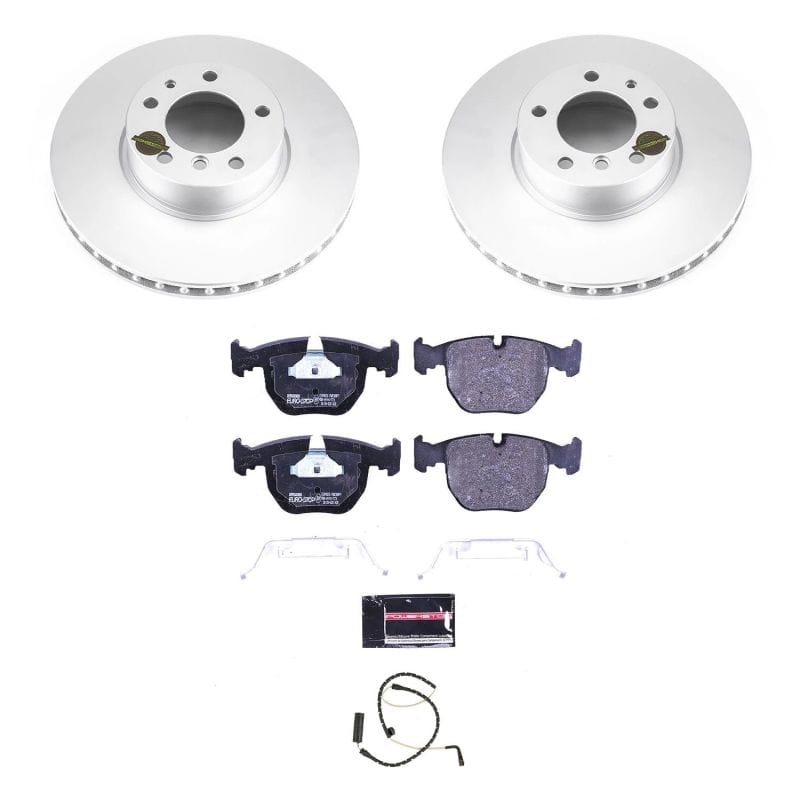 PowerStop — Genuine Geomet Coated Rotors, ECE-R90 Brake Pads + Hardware Kit
