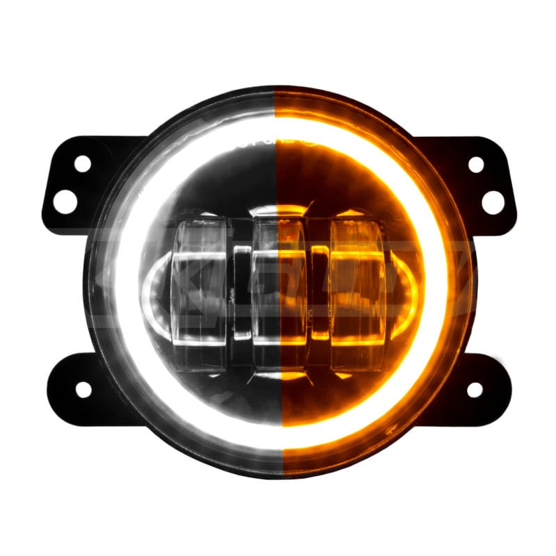 XKGLOW — XK Glow 4in Fog Light JEEP 2pc Kit w/ Switchback Halo White DRL + Amber Turn Signal
