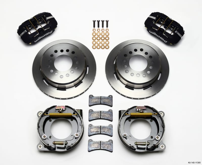 Wilwood — KIT,REAR,DISC/DRUM,C10 CHEVY,5 LUG,2.42 OFF,1PC 11.00,BLACK POWDER COAT