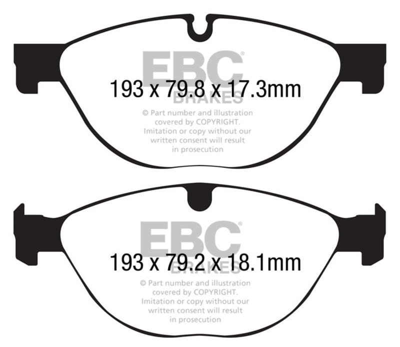 EBC — EBC 13+ Jaguar F-Type (Cast Iron Only) 3.0 Supercharged (380) Perf Pkg Redstuff Front Brake Pads
Disc Brake Pad