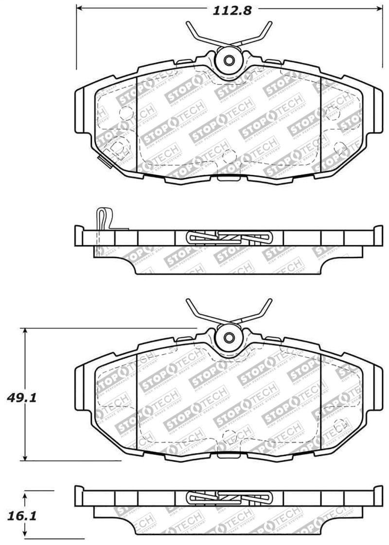 Stoptech — StopTech Street Select Brake Pads with Hardware