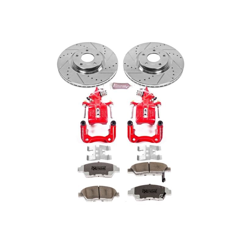 PowerStop — Z26 Street Performance Ceramic Brake Pad, Drilled Slotted Rotor, and Caliper Kit