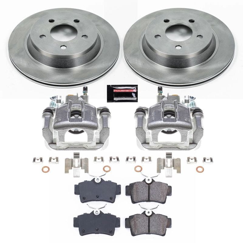 PowerStop — OE Stock Replacement Low-Dust Ceramic Brake Pad, Rotor and Caliper Kit