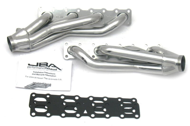 JBA — JBA 04-15 Nissan 5.6L VK56DE Oval Port 1-5/8in Primary Silver Ctd Cat4Ward Header
Exhaust Header