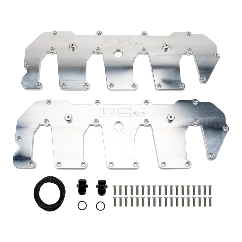 Wehrli — Valve Cover Set, Billet Upper, for 2011-2016 Duramax LML, Raw Aluminum
