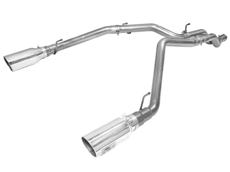 aFe — Large Bore-HD 3 IN 409 Stainless Steel DPF-Back Exhaust System w/Polished Tip