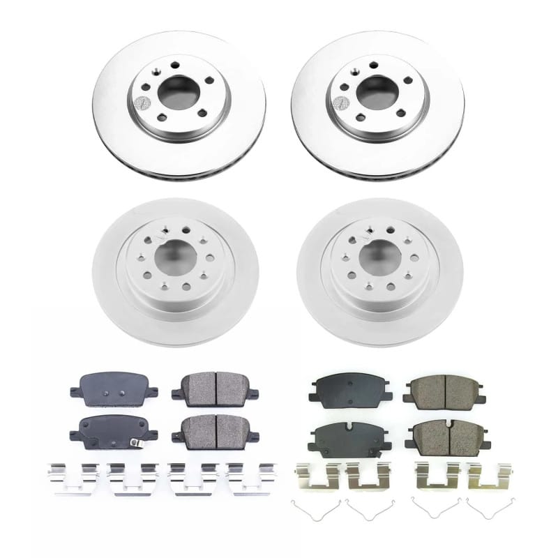 PowerStop — Genuine Geomet Coated Rotor and Low-Dust Ceramic Brake Pad Kit