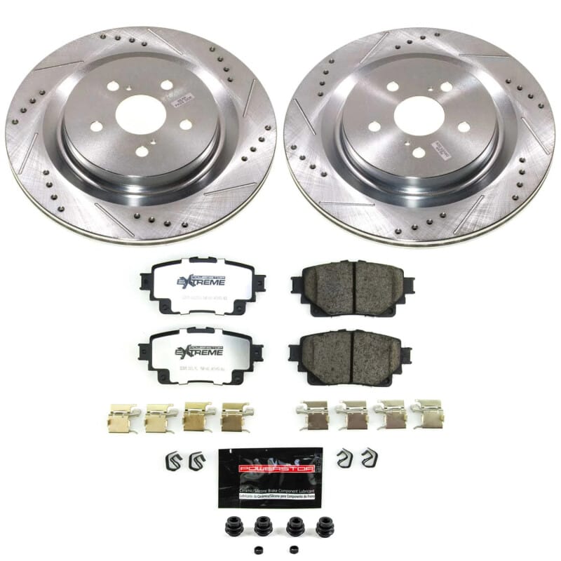 PowerStop — Z36 Truck and SUV Carbon-Fiber Ceramic Brake Pad and Drilled & Slotted Rotor Kit