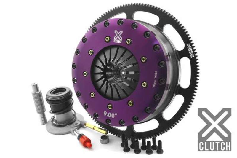 XCLUTCH — Clutch Kit Inc Chromoly Flywheel + HRB; 9" Triple Solid Ceramic Clutch Discs