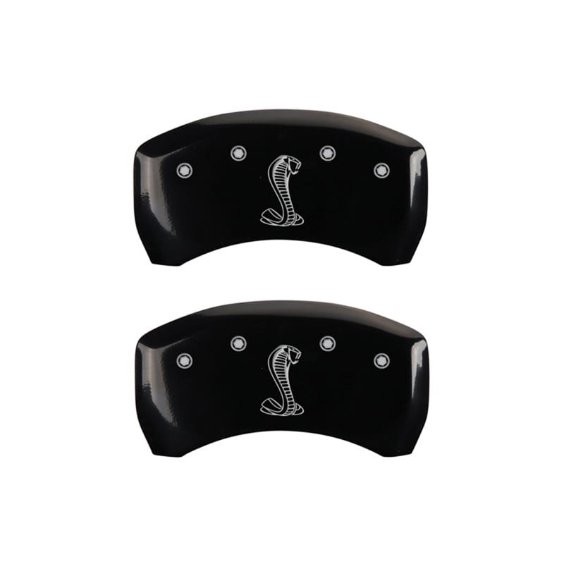 MGP — Set Of 2 Caliper Covers, Engraved Rear: Tiffany Snake Logo Black Powder Coat Fin