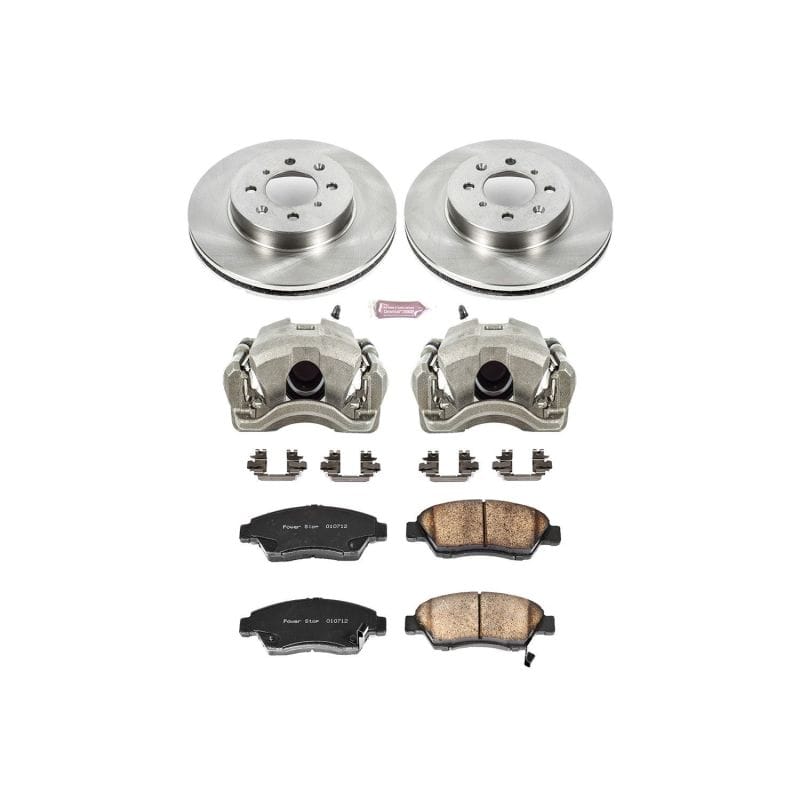 PowerStop — OE Stock Replacement Low-Dust Ceramic Brake Pad, Rotor and Caliper Kit