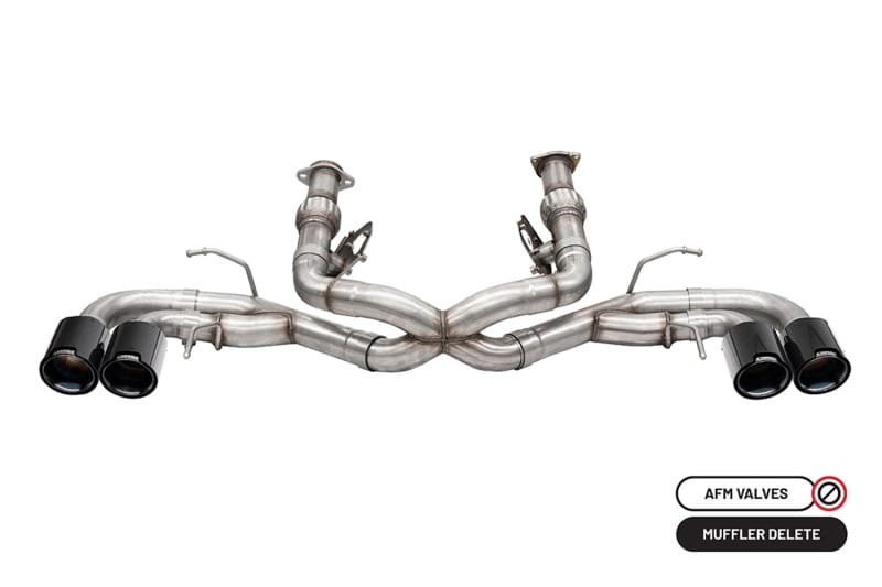 CORSA Performance — 3.0in. Track Series Cat-Back Muffler Delete Exhaust System with 4.5in. Carbon Fi
