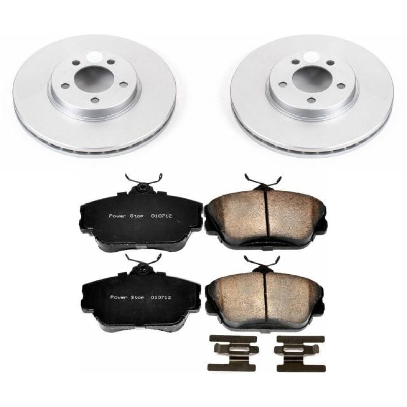 PowerStop — Genuine Geomet Coated Rotor and Low-Dust Ceramic Brake Pad Kit