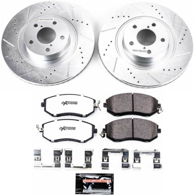 PowerStop — Z26 Street Performance Ceramic Brake Pad and Drilled & Slotted Rotor Kit