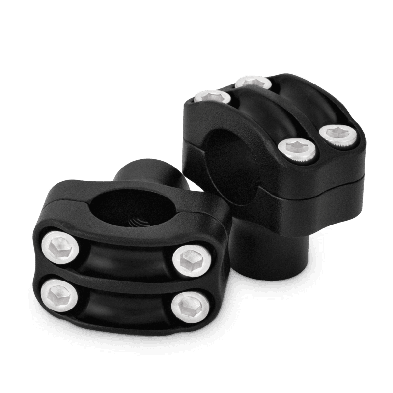 Burly Brand — Burly Brand Reaper Riser Clamp 1-1/2in Tall for 1in Bar, Set - Texture Black
