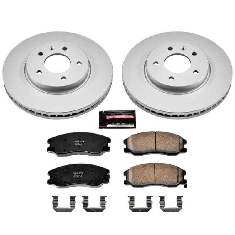 PowerStop — Genuine Geomet Coated Rotor and Low-Dust Ceramic Brake Pad Kit
