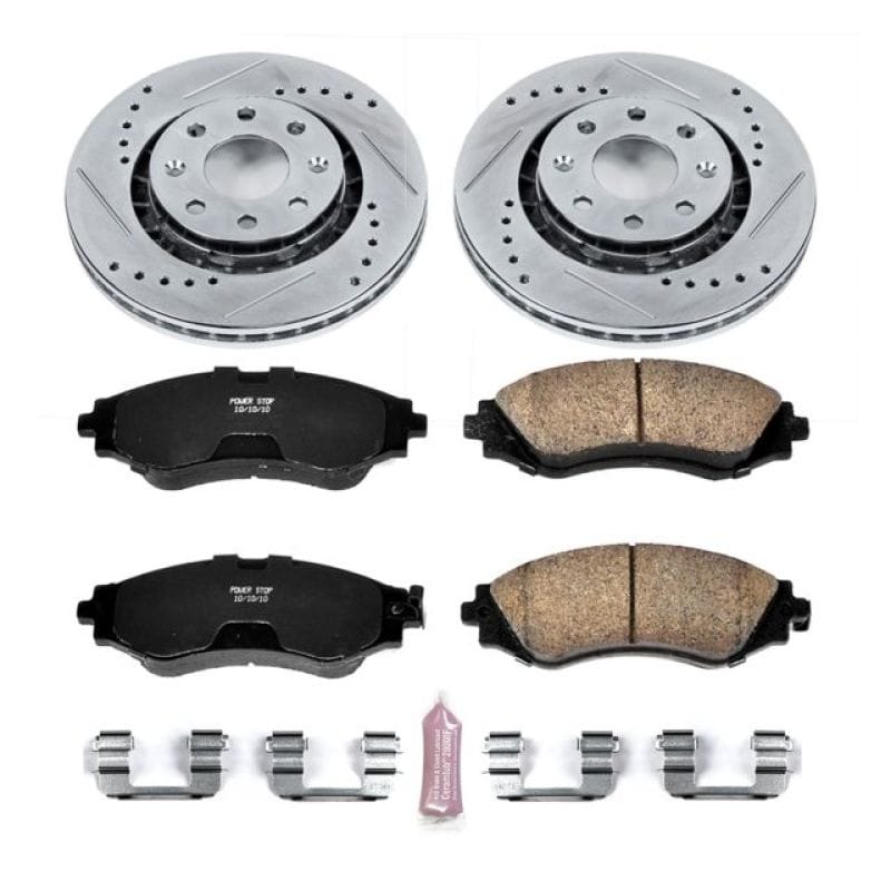 PowerStop — Z23 Daily Driver Carbon-Fiber Ceramic Brake Pad and Drilled & Slotted Rotor Kit
