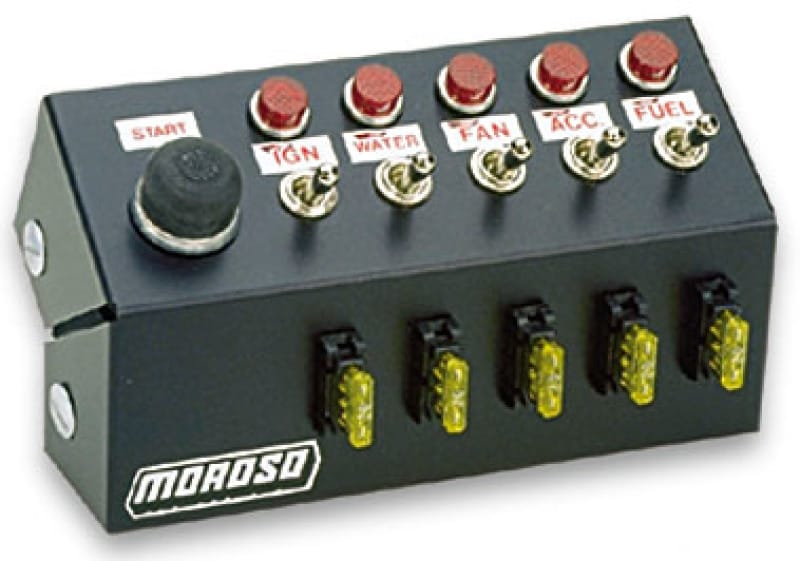 Moroso — Moroso Toggle Switch Panel - Cage Mount - 7in - Five On/Off Switches