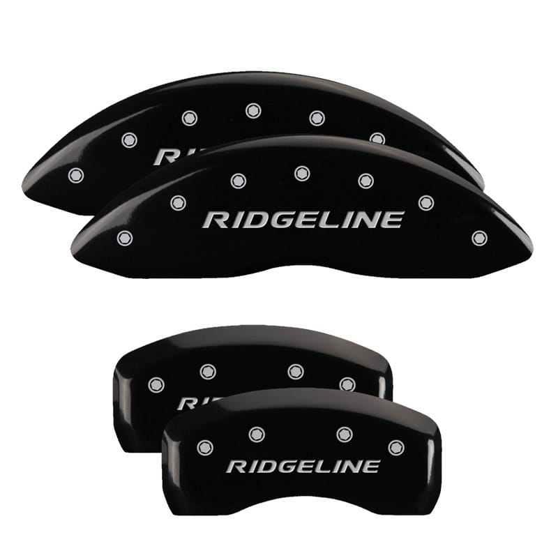 MGP — Set of 4 caliper covers, Engraved Front and Rear: RIDGELINE/2017, Black powder c