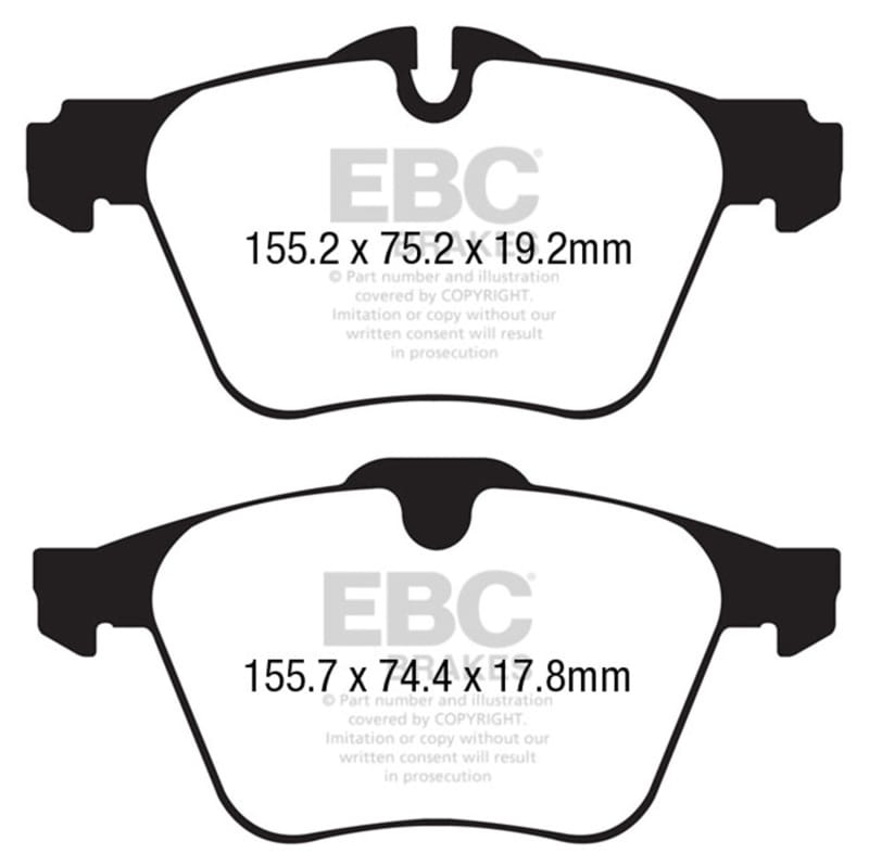 EBC — EBC 13+ Jaguar F-Type (Cast Iron Rotors Only) 3.0 Supercharged (340) Redstuff Front Brake Pads
Disc Brake Pad