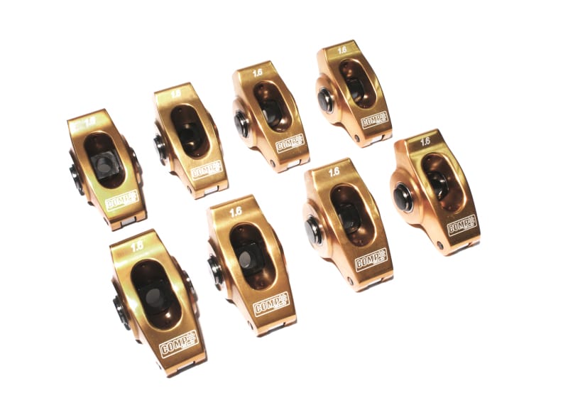 COMP Cams — Ultra-Gold ARC Rocker Set of 8 w/ 1.6 Ratio for Chevrolet w/ 3/8" Stud
Ultra ARC Rocker Set of 8 w/ 1.6 Ratio for Chevrolet w/ 3/8" Stud