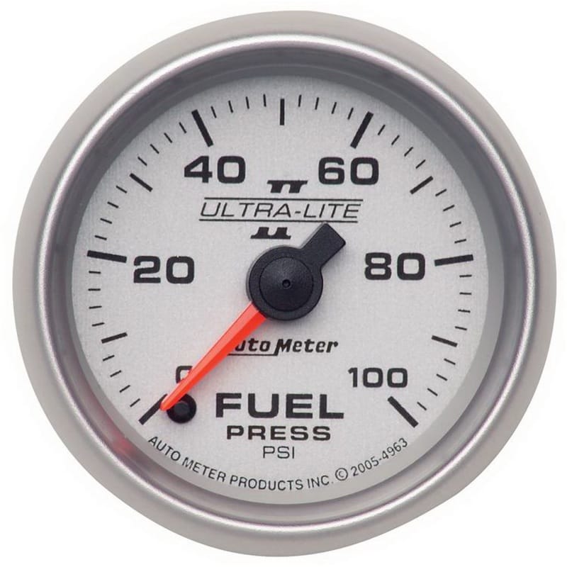 AutoMeter — GAUGE, FUEL PRESSURE, 2 1/16", 100PSI, DIGITAL STEPPER MOTOR, ULTRA-LITE II