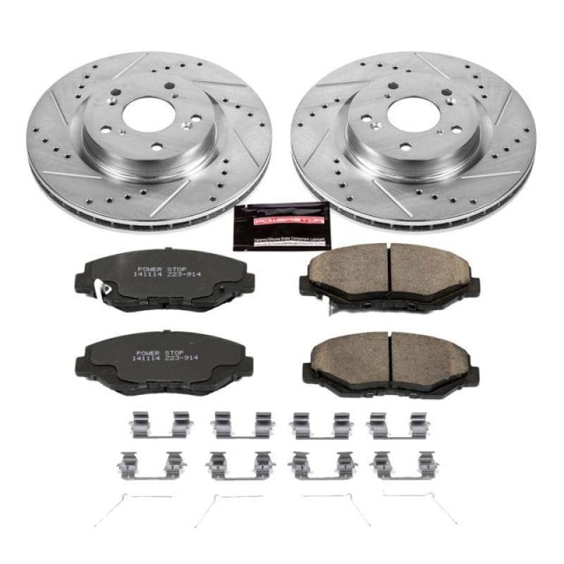 PowerStop — Z23 Daily Driver Carbon-Fiber Ceramic Brake Pad and Drilled & Slotted Rotor Kit