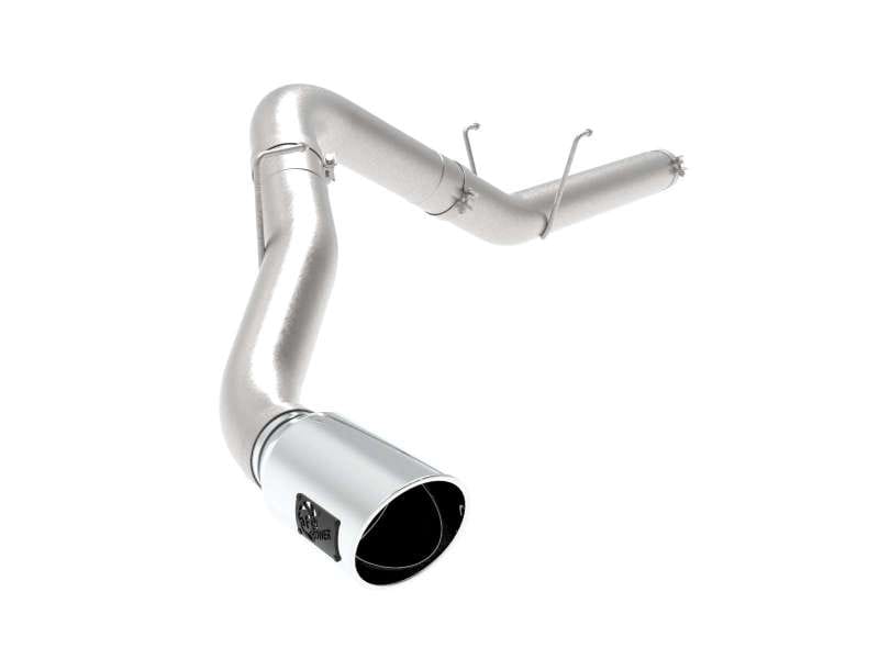 aFe — Large Bore-HD 5 IN 409 Stainless Steel DPF-Back Exhaust System w/Polished Tip