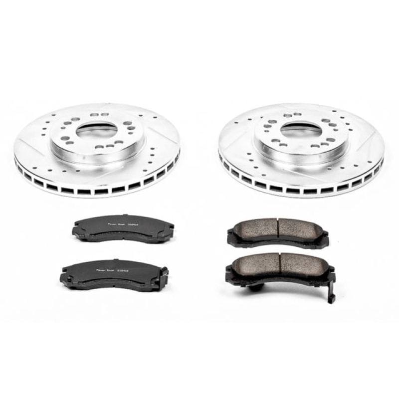 PowerStop — Z23 Daily Driver Carbon-Fiber Ceramic Brake Pad and Drilled & Slotted Rotor Kit