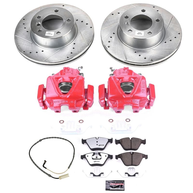 PowerStop — Z26 Street Performance Ceramic Brake Pad, Drilled Slotted Rotor, and Caliper Kit