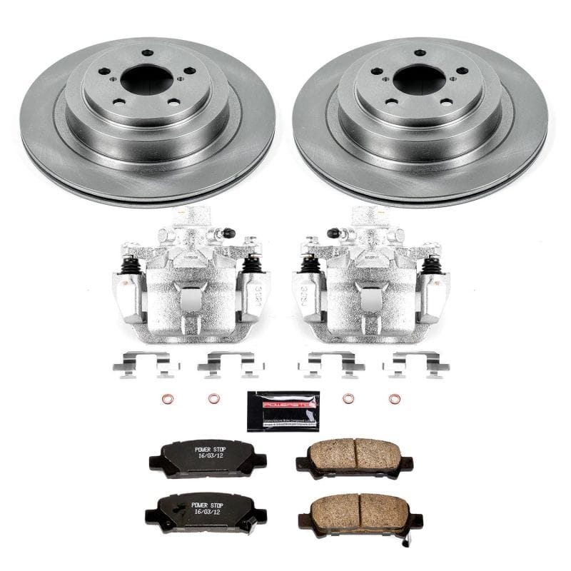 PowerStop — OE Stock Replacement Low-Dust Ceramic Brake Pad, Rotor and Caliper Kit