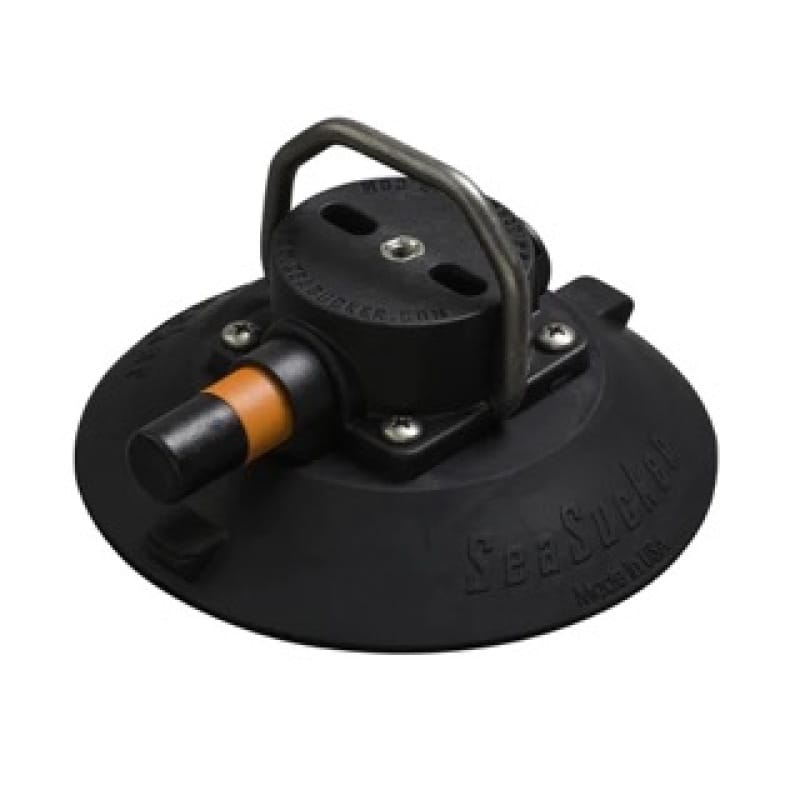 SeaSucker — SeaSucker 6in. SeaSucker w/Flat-Top Stainless Steel D-Ring - Black