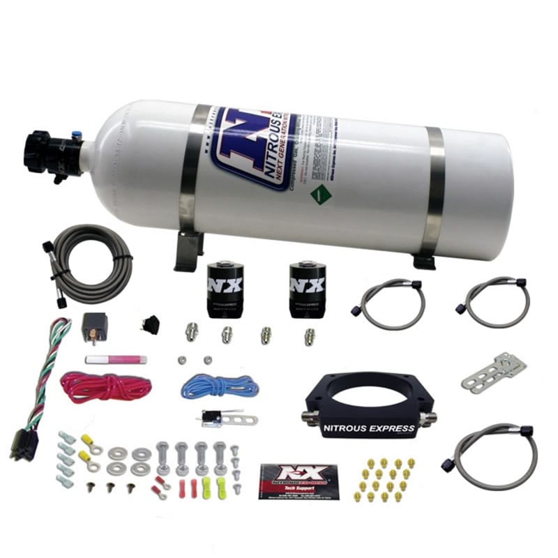 Nitrous Express — LS 90mm PLATE SYSTEM (50-400HP) W/ 15LB BOTTLE
Nitrous Oxide Injection System Kit