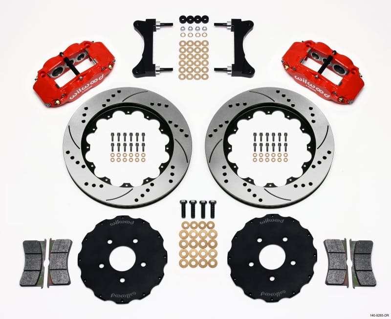 Wilwood — KIT,FRONT,MITSUBISHI EVO VIII,FNSL6R 14.00 ROTOR,PERFORMANCE DRILLED,RED