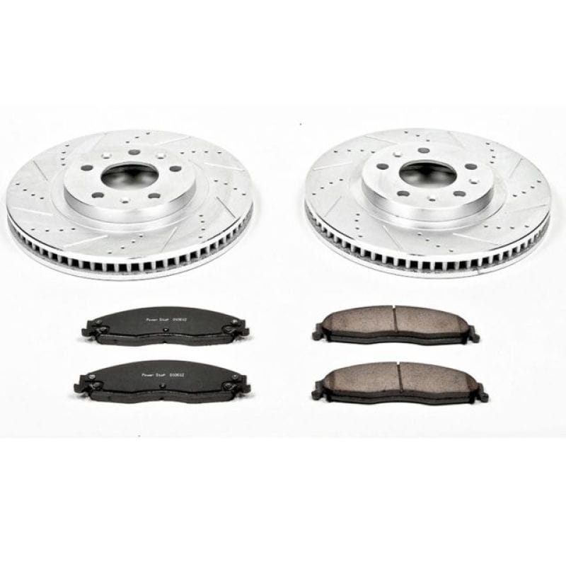 PowerStop — Z23 Daily Driver Carbon-Fiber Ceramic Brake Pad and Drilled & Slotted Rotor Kit